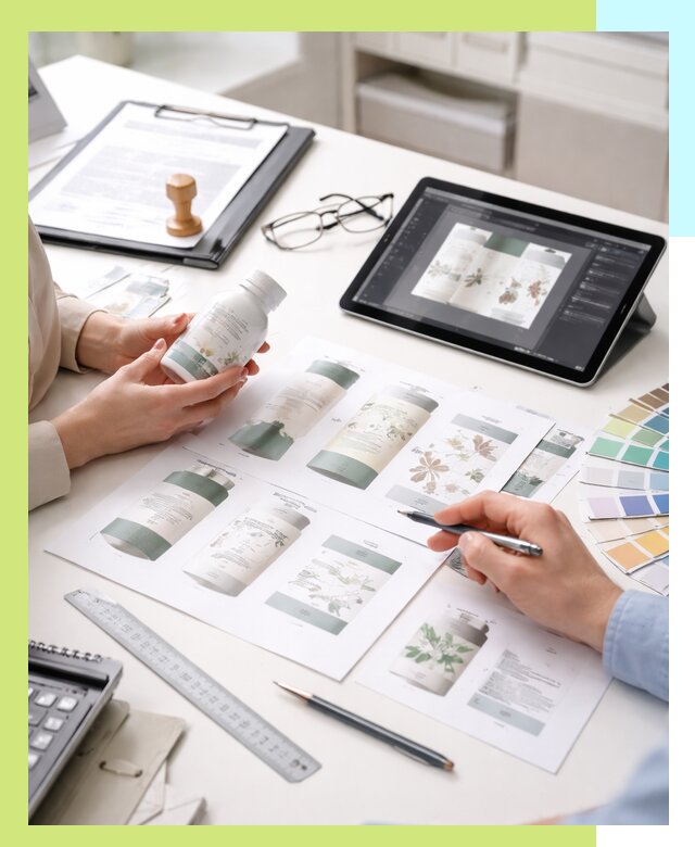 Профессиональная разработка дизайна и текста этикетки продукции в Домодедове