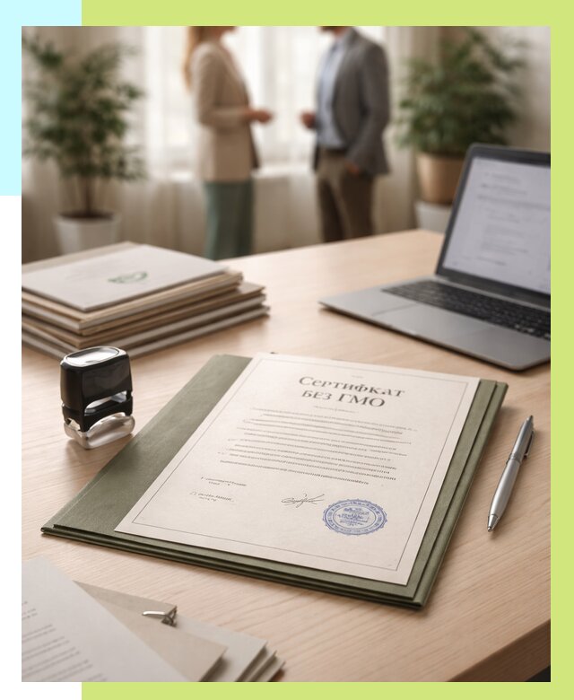 Сертификат без ГМО в Домодедове от 7895 р. оформить срочно Алешин-Дмд